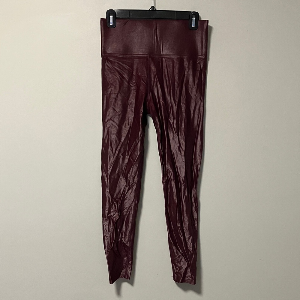 Carbon38 Burgundy Coated shiny Faux Leather Leggings